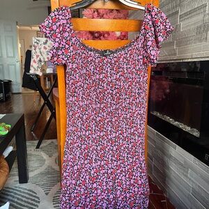 Lulus Floral Pink and Black Dress
